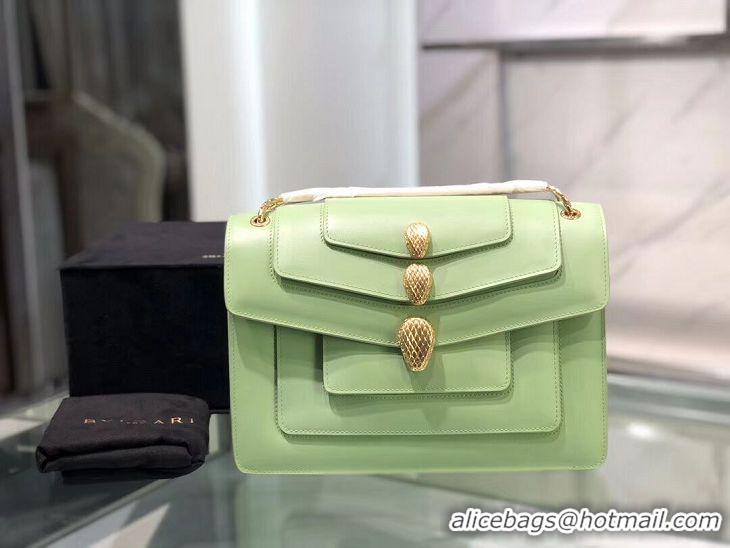 Unique Cheapest BVLGARI Serpenti Forever leather shoulder bag B288620 green