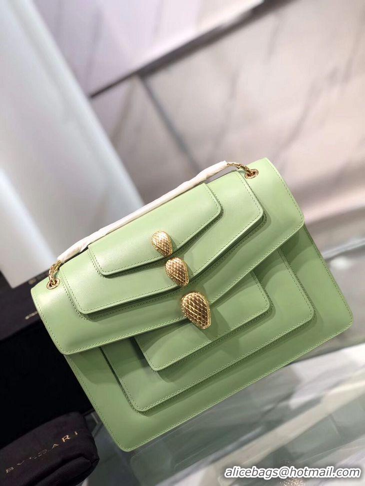 Unique Cheapest BVLGARI Serpenti Forever leather shoulder bag B288620 green