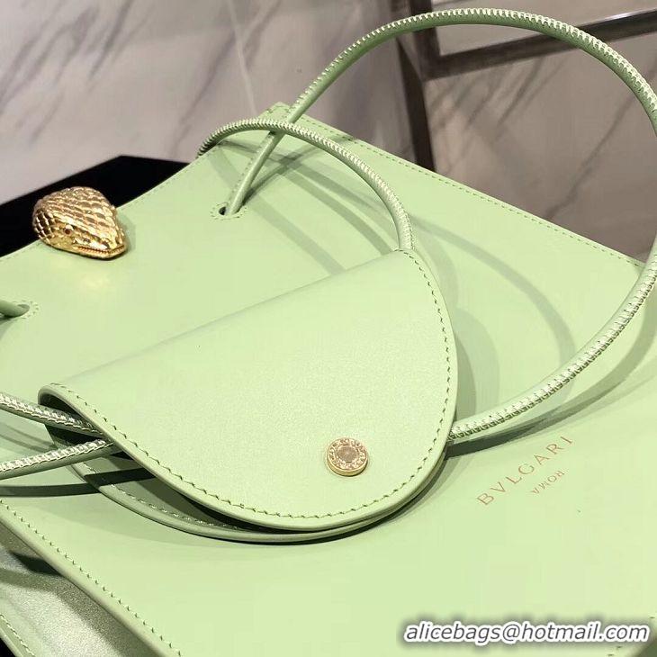 Pretty Style Expensive BVLGARI Shoulder Bag Calfskin Leather B288728 green