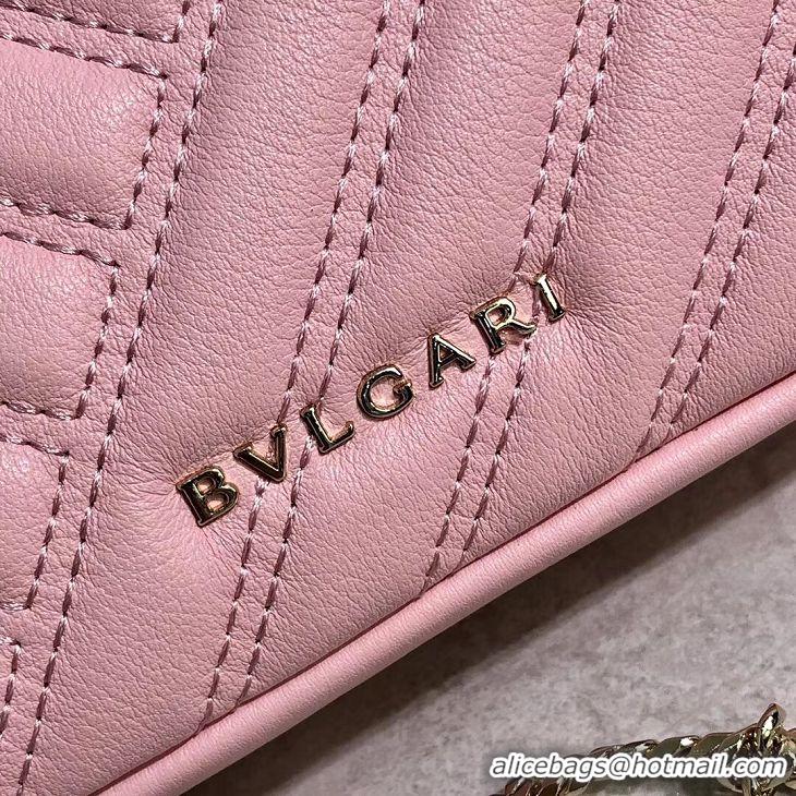 Shop Duplicate BVLGARI Shoulder Bag Calfskin Leather B288760 pink