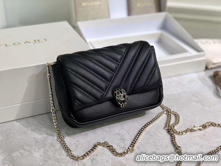 Trendy Design BVLGARI Shoulder Bag Calfskin Leather B288760 black