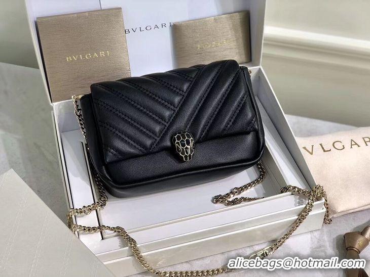 Trendy Design BVLGARI Shoulder Bag Calfskin Leather B288760 black