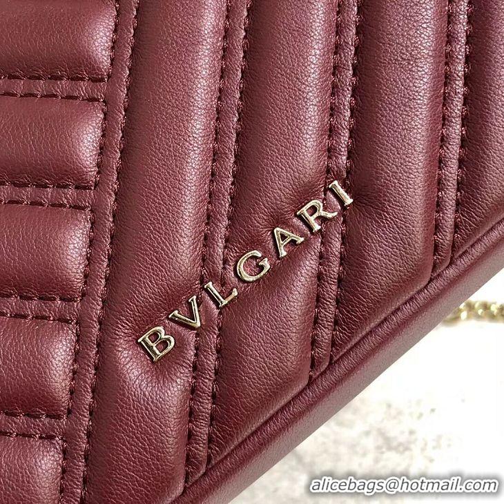 Noble Discount BVLGARI Shoulder Bag Calfskin Leather B288760 Burgundy