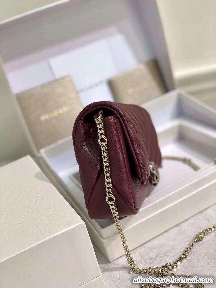 Noble Discount BVLGARI Shoulder Bag Calfskin Leather B288760 Burgundy