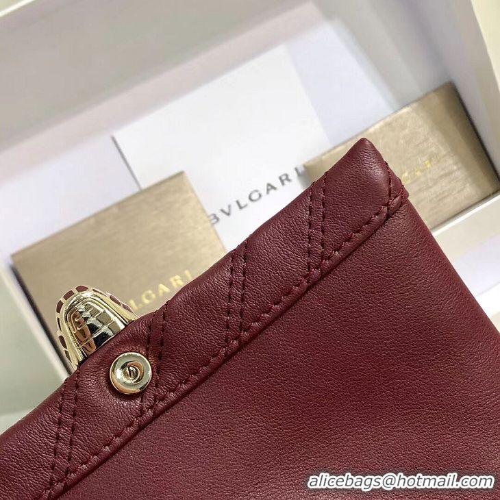 Noble Discount BVLGARI Shoulder Bag Calfskin Leather B288760 Burgundy