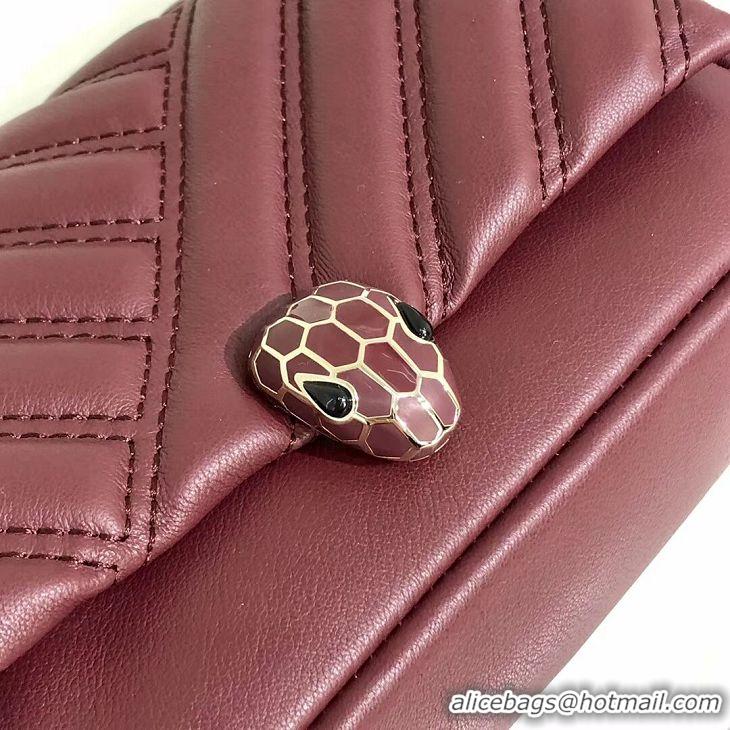 Noble Discount BVLGARI Shoulder Bag Calfskin Leather B288760 Burgundy