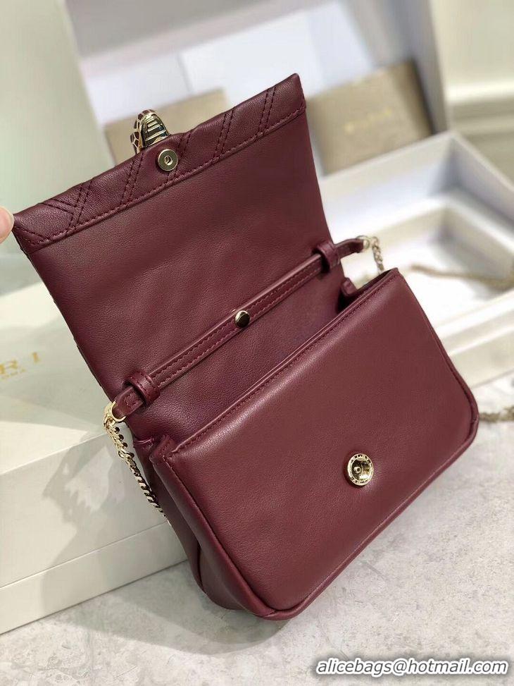 Noble Discount BVLGARI Shoulder Bag Calfskin Leather B288760 Burgundy