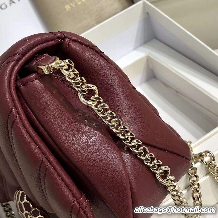 Noble Discount BVLGARI Shoulder Bag Calfskin Leather B288760 Burgundy