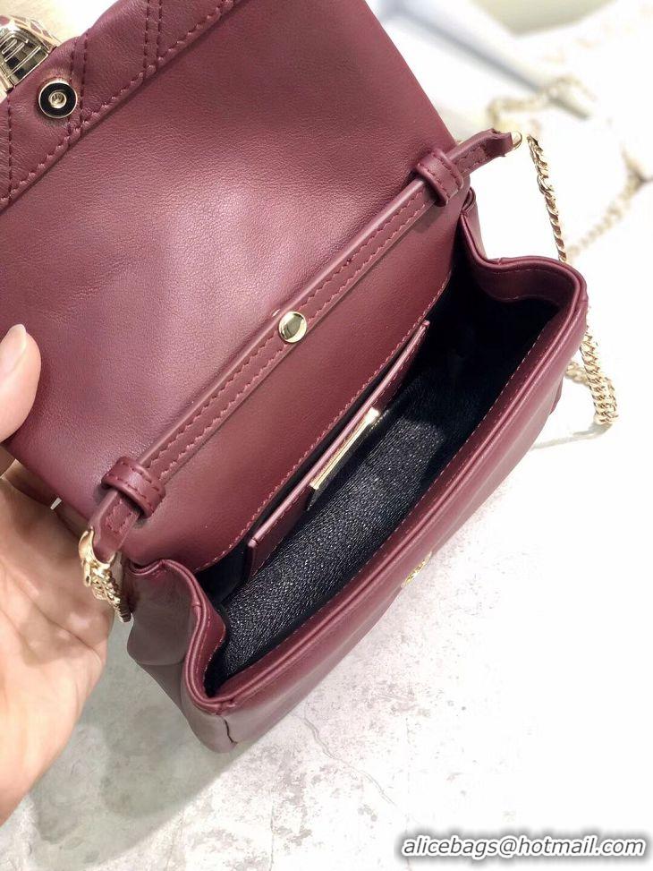 Noble Discount BVLGARI Shoulder Bag Calfskin Leather B288760 Burgundy