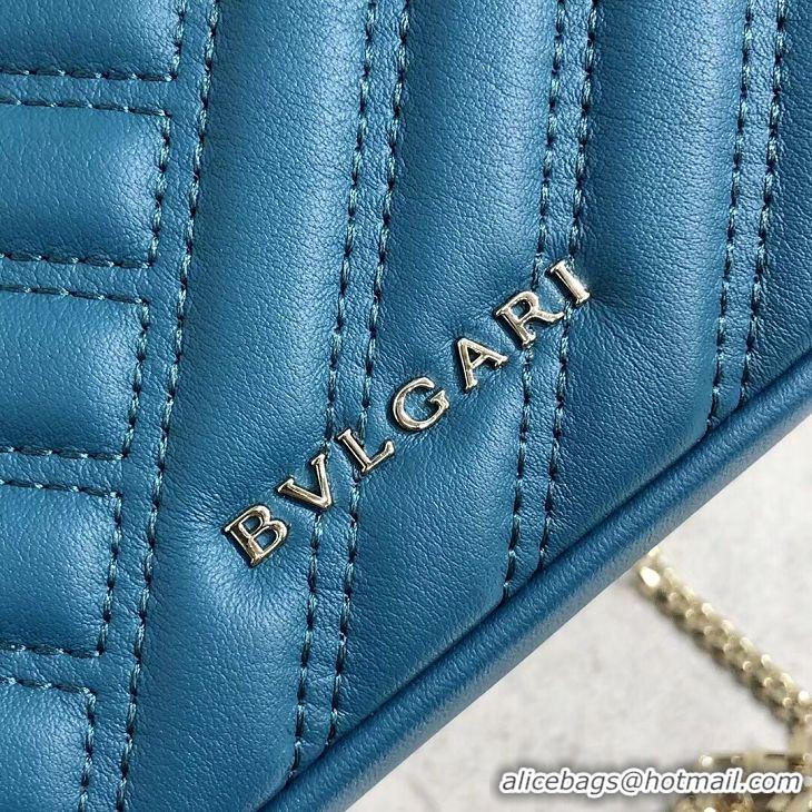 Trendy Design BVLGARI Shoulder Bag Calfskin Leather B288760 blue