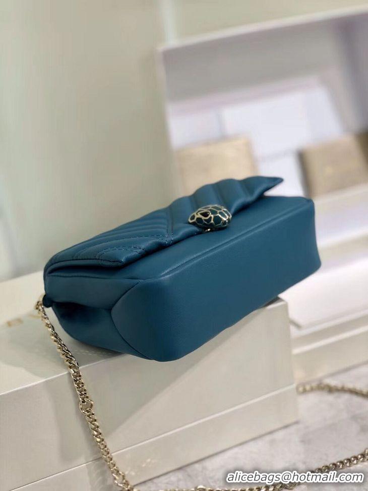 Trendy Design BVLGARI Shoulder Bag Calfskin Leather B288760 blue