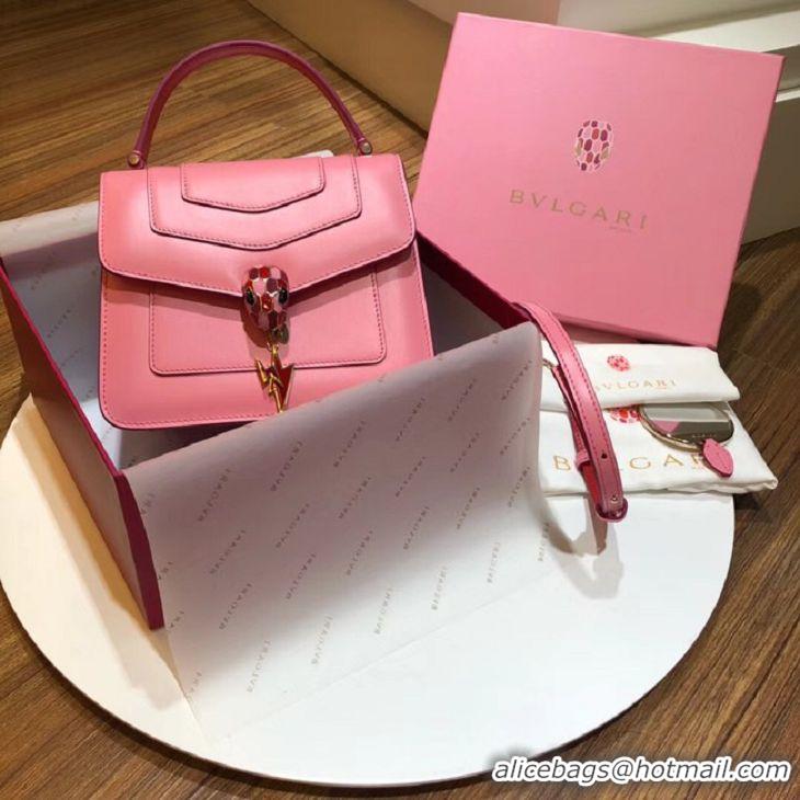 Low Price BVLGARI Serpenti Forever leather flap bag 286999 pink