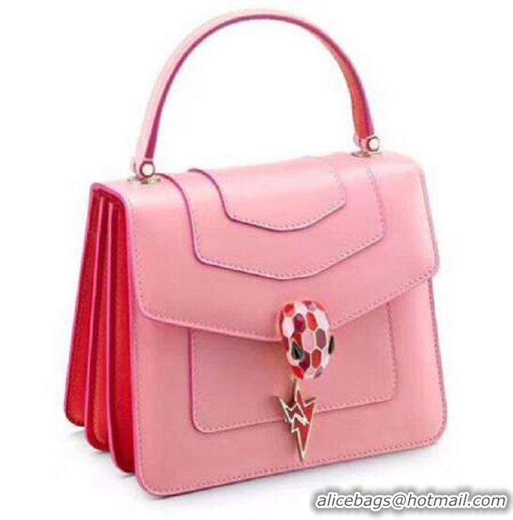 Low Price BVLGARI Serpenti Forever leather flap bag 286999 pink