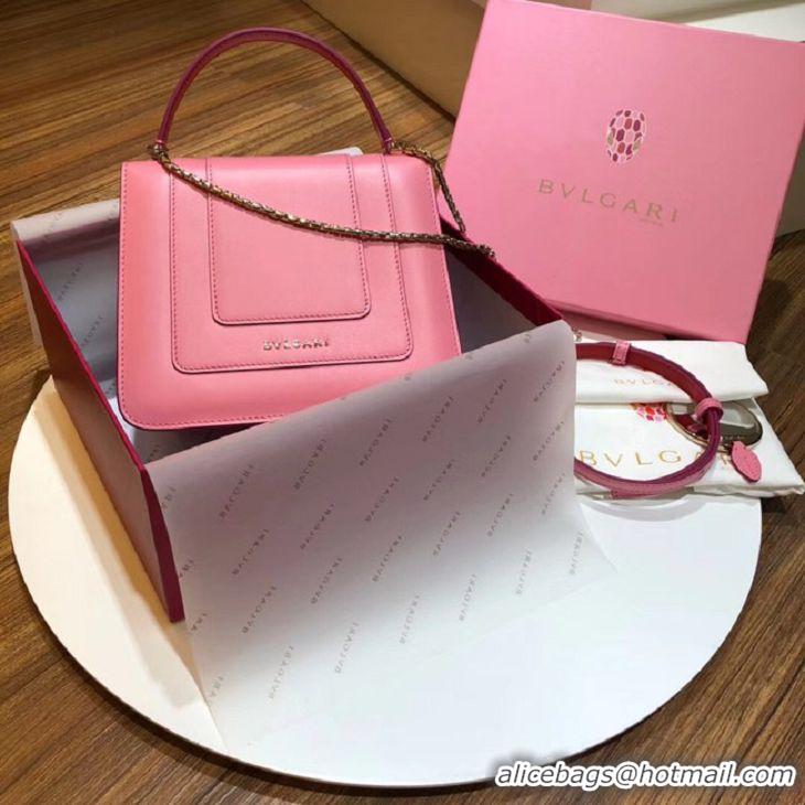 Low Price BVLGARI Serpenti Forever leather flap bag 286999 pink