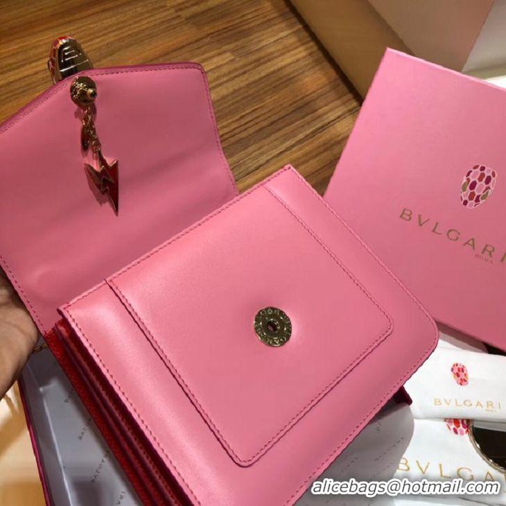 Low Price BVLGARI Serpenti Forever leather flap bag 286999 pink