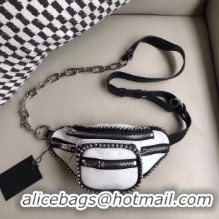 Sumptuous Faux Alexander Wang leather Mini-pocket 0002 white