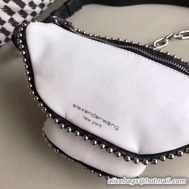 Sumptuous Faux Alexander Wang leather Mini-pocket 0002 white