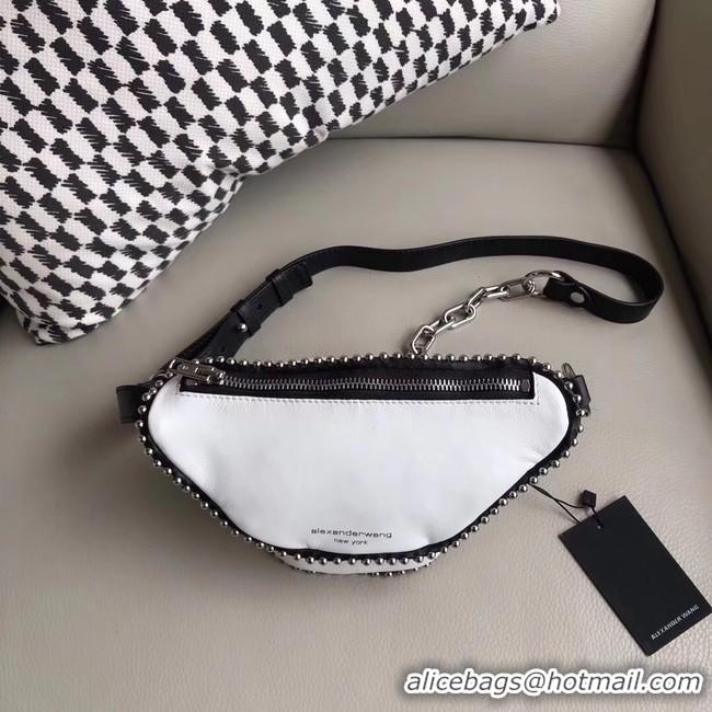 Sumptuous Faux Alexander Wang leather Mini-pocket 0002 white