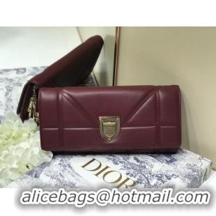 Perfect Inexpensive DIOR CLUTCH gold-tone metal C1040A Bordeaux