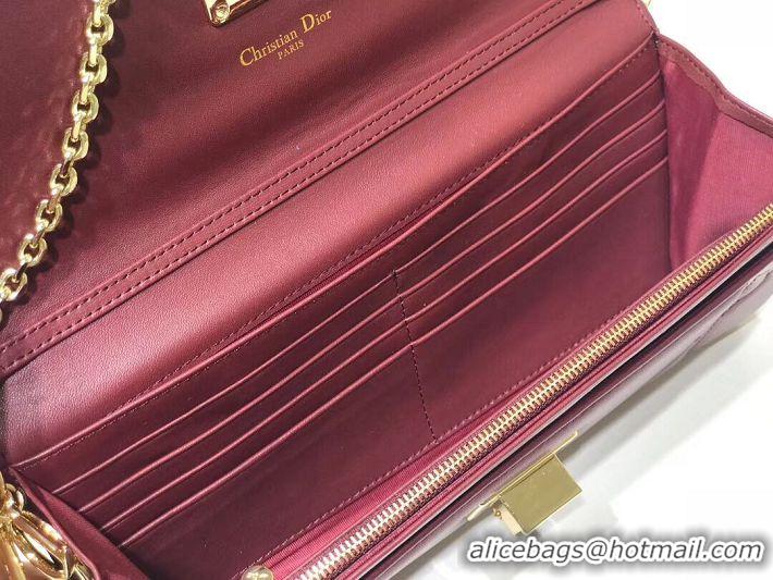 Perfect Inexpensive DIOR CLUTCH gold-tone metal C1040A Bordeaux