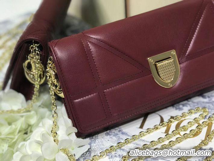 Perfect Inexpensive DIOR CLUTCH gold-tone metal C1040A Bordeaux