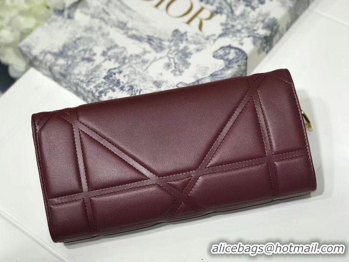 Perfect Inexpensive DIOR CLUTCH gold-tone metal C1040A Bordeaux