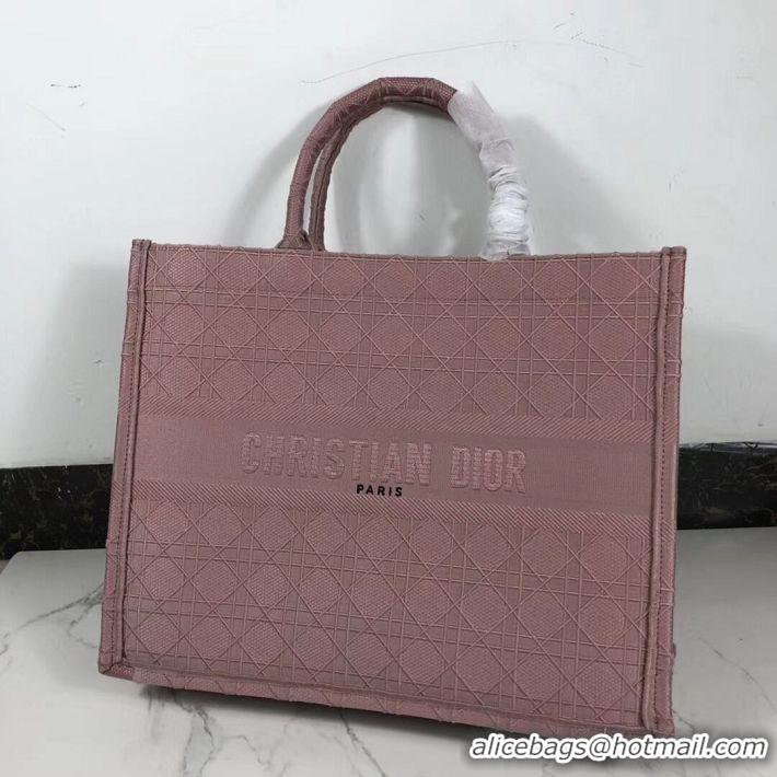 Low Price DIOR BOOK TOTE BAG IN EMBROIDERED CANVAS C1286 pink