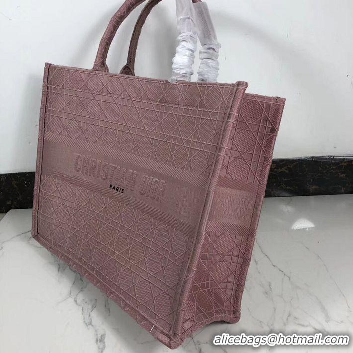 Low Price DIOR BOOK TOTE BAG IN EMBROIDERED CANVAS C1286 pink