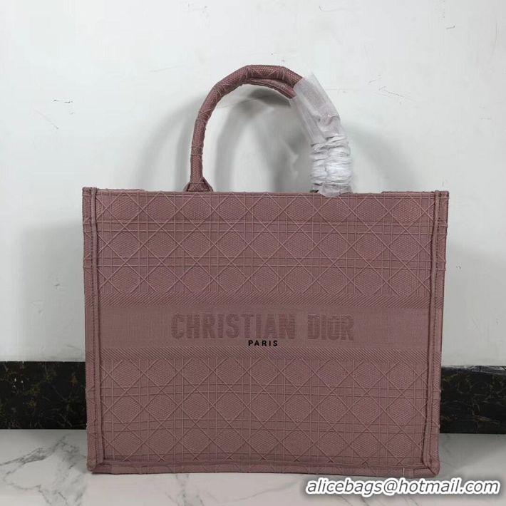 Low Price DIOR BOOK TOTE BAG IN EMBROIDERED CANVAS C1286 pink