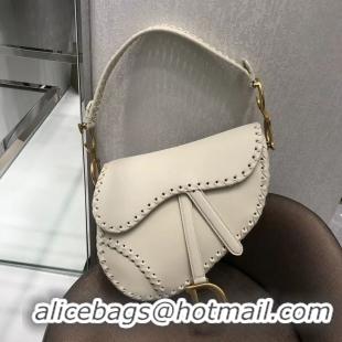 Popular Style Dior MINI SADDLE BAG IN BLACK CALFSKIN M0447 white