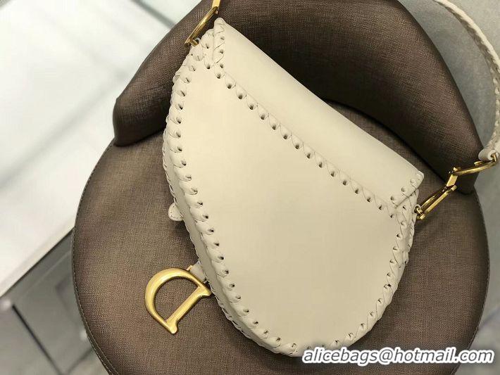 Popular Style Dior MINI SADDLE BAG IN BLACK CALFSKIN M0447 white