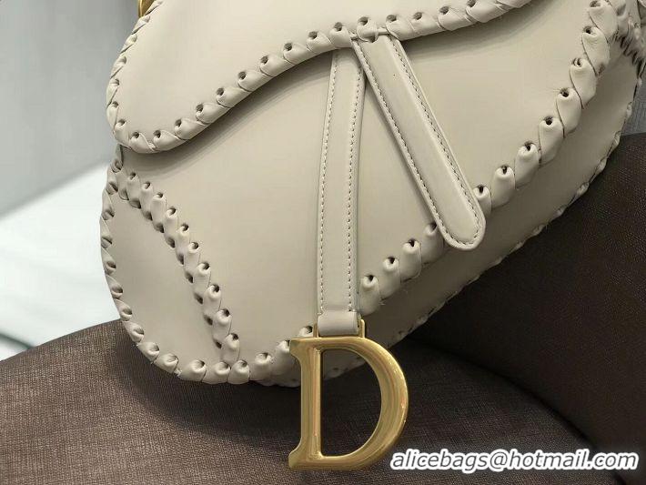 Popular Style Dior MINI SADDLE BAG IN BLACK CALFSKIN M0447 white