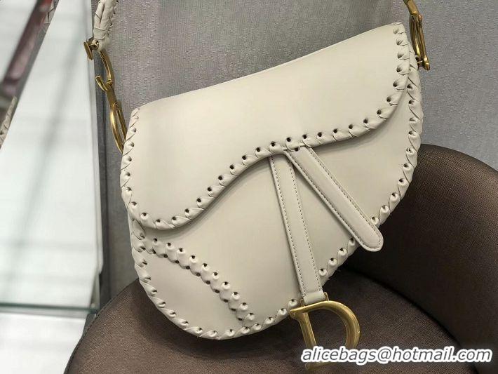 Popular Style Dior MINI SADDLE BAG IN BLACK CALFSKIN M0447 white