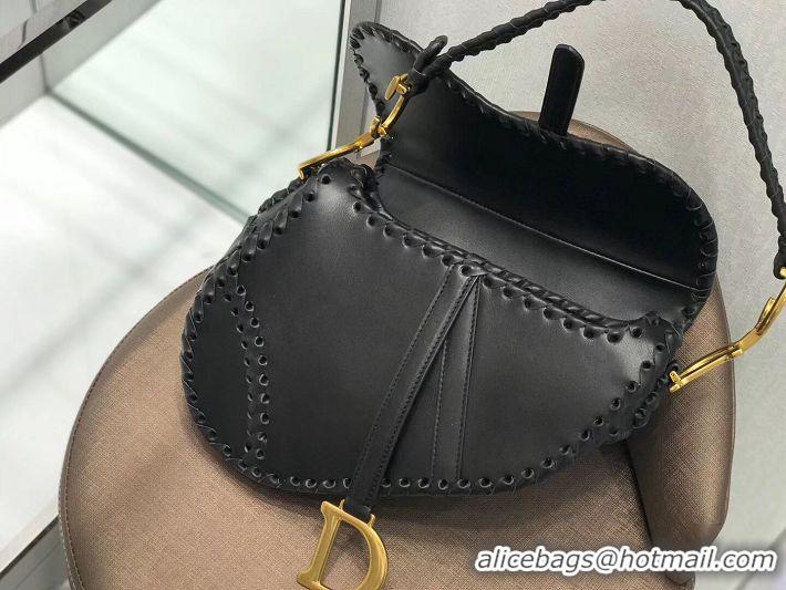 Dior MINI SADDLE BAG IN BLACK CALFSKIN M0447 black