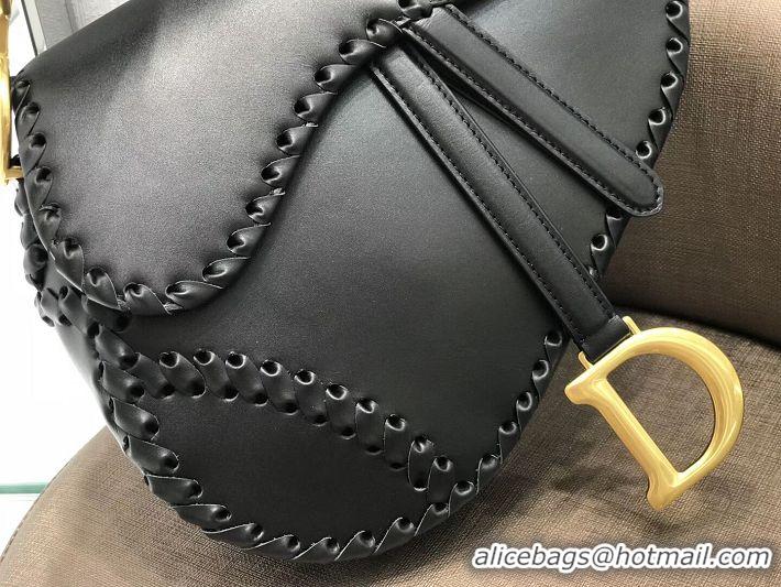 Dior MINI SADDLE BAG IN BLACK CALFSKIN M0447 black