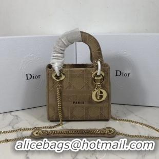 Promotional MINI LADY DIOR TOTE BAG IN EMBROIDERED CANVAS C4531 Nude