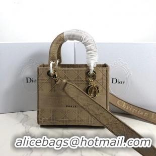 Pretty Style LADY DIOR TOTE BAG IN EMBROIDERED CANVAS C4532 apricot