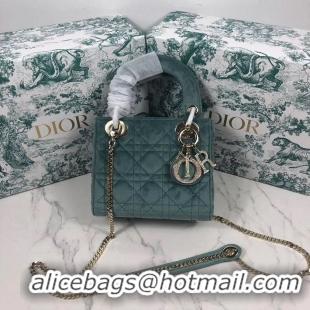 Low Price MINI LADY DIOR Velvet BAG M424 Green