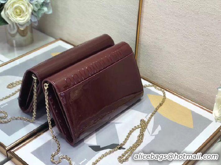 Well Crafted Dior leather Clutch bag M9205 Burgundy