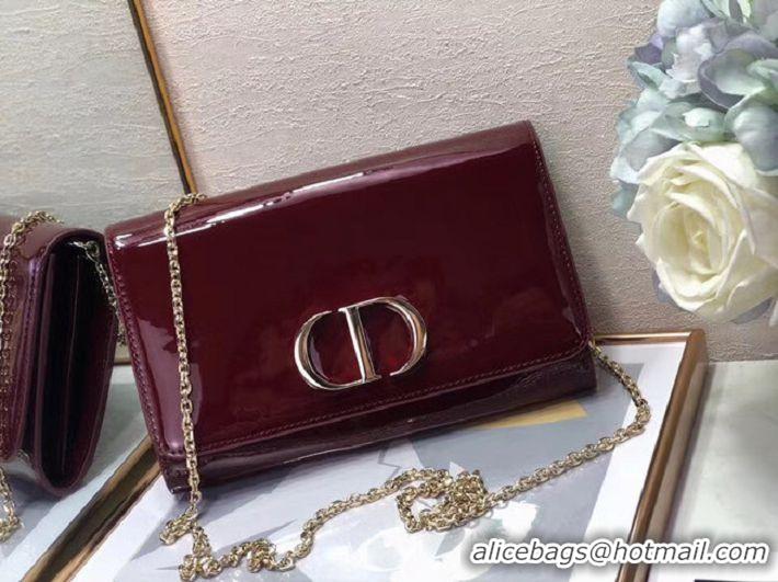 Well Crafted Dior leather Clutch bag M9205 Burgundy