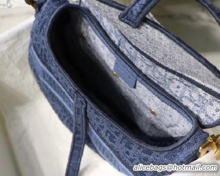 Imitation Faux Dior SADDLE DENIM CANVAS BAG M928 blue