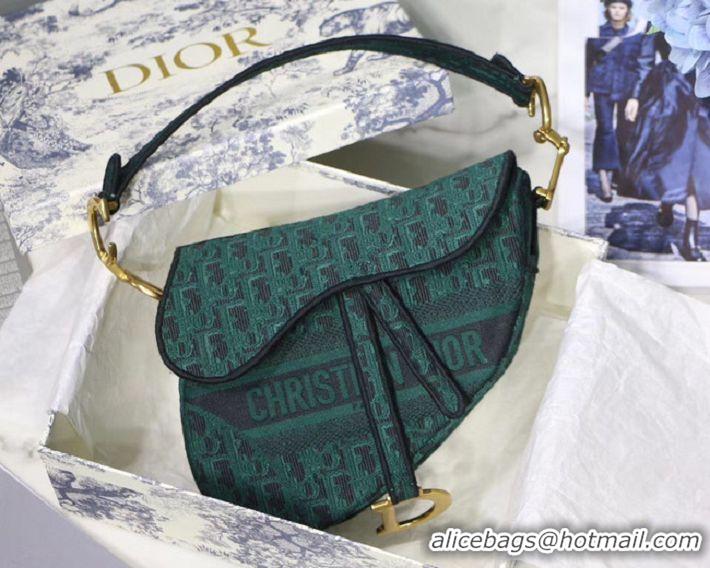 Super Quality Dior SADDLE DENIM CANVAS BAG M928 green