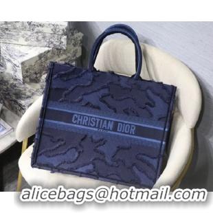 Unique Grade DIOR BLUE DIOR BOOK TOTE CAMOUFLAGE EMBROIDERED CANVAS BAG M1286