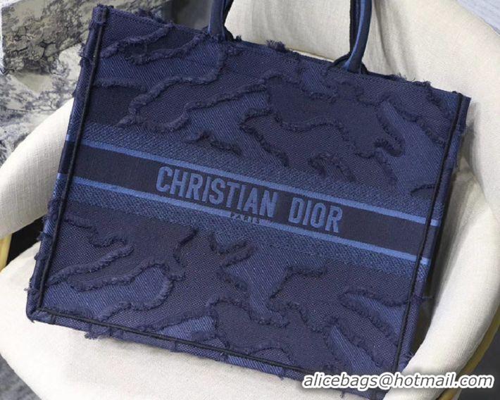 Unique Grade DIOR BLUE DIOR BOOK TOTE CAMOUFLAGE EMBROIDERED CANVAS BAG M1286