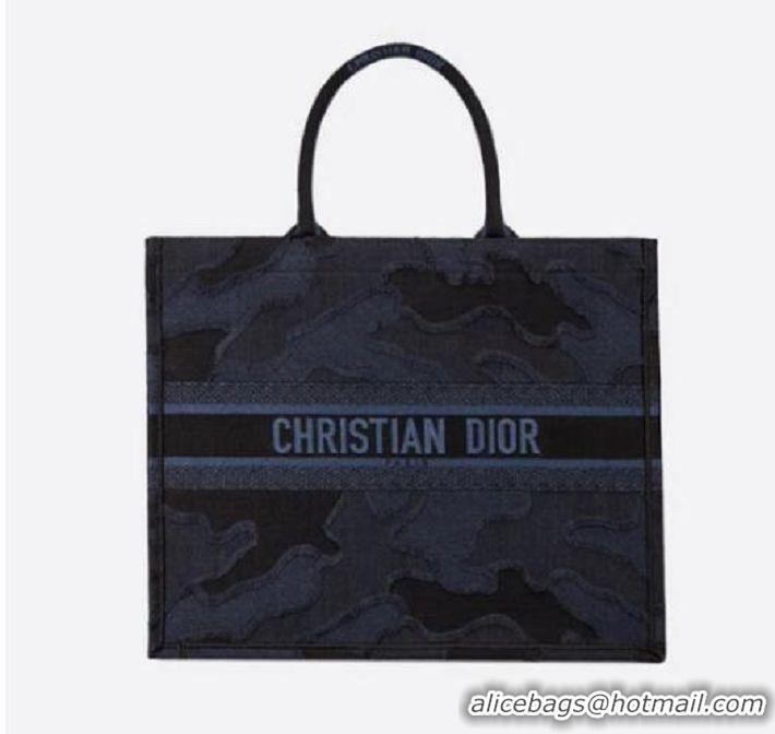 Unique Grade DIOR BLUE DIOR BOOK TOTE CAMOUFLAGE EMBROIDERED CANVAS BAG M1286