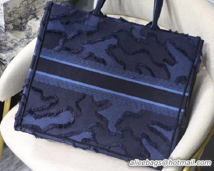 Unique Grade DIOR BLUE DIOR BOOK TOTE CAMOUFLAGE EMBROIDERED CANVAS BAG M1286