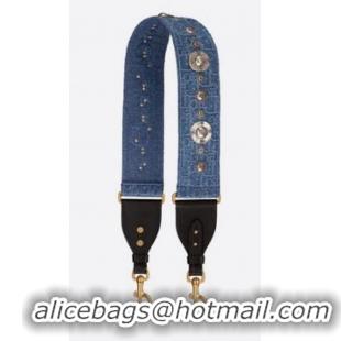 Best Quality DIOR BLUE DIOR OBLIQUE FULLY EMBROIDERED STRAP M928