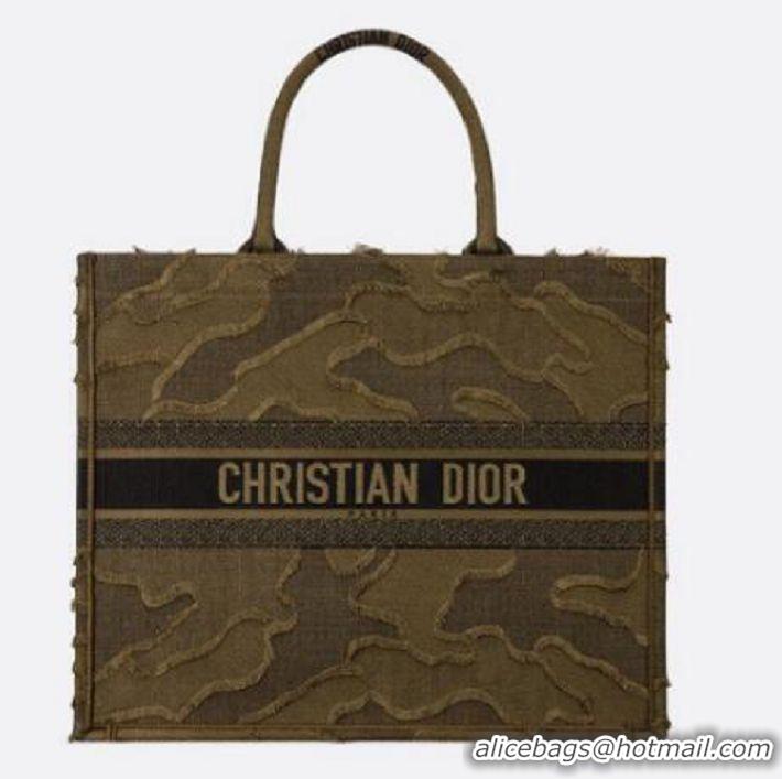 Buy Design DIOR BOOK TOTE BAG IN EMBROIDERED CANVAS C1286 green