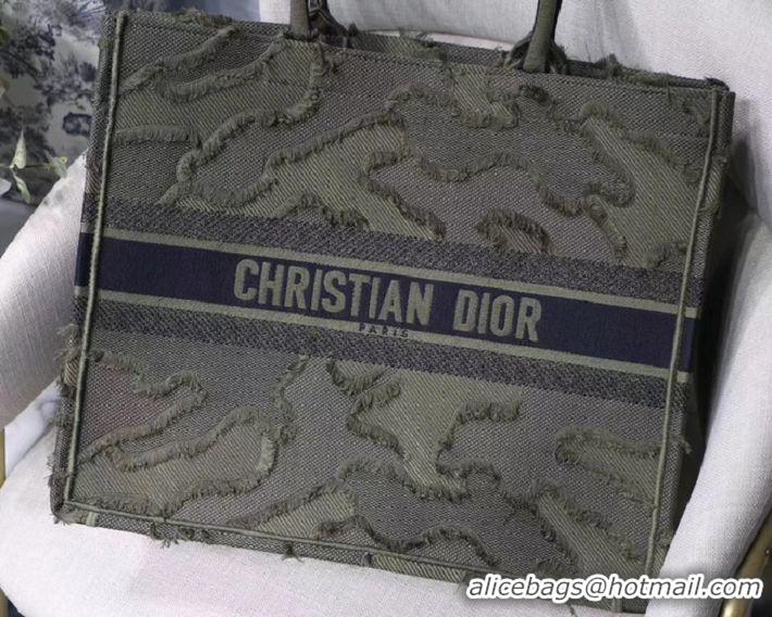 Buy Design DIOR BOOK TOTE BAG IN EMBROIDERED CANVAS C1286 green