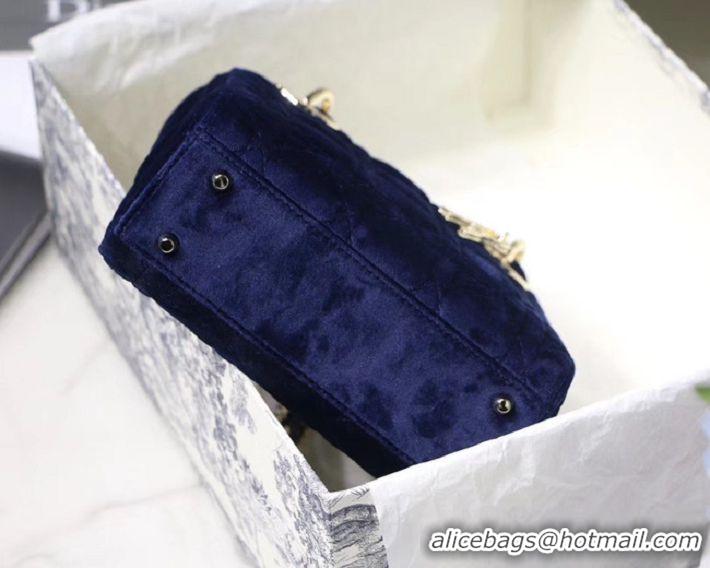 Shop Promotional MINI LADY DIOR Velvet BAG M424 blue